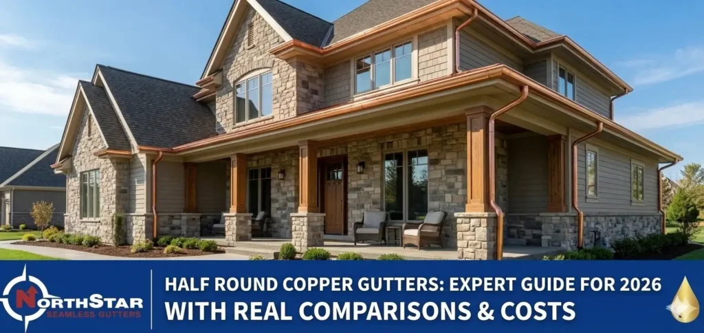 half round copper gutters​